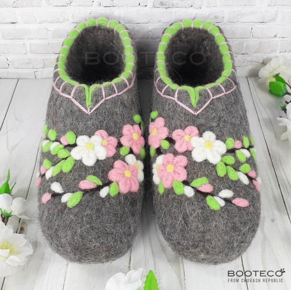 Валяные тапочки Яблоневый сад - Обувная фабрика «Booteco»