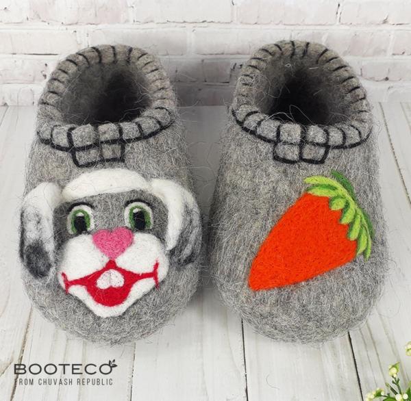 Валяные тапочки Заяц - Обувная фабрика «Booteco»