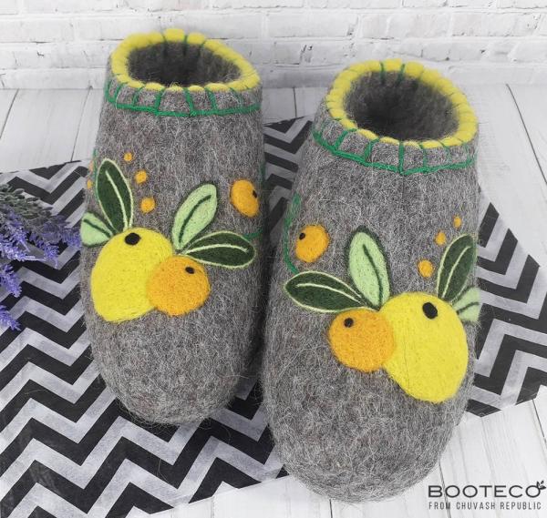 Валяные тапочки Жёлтая черешня - Обувная фабрика «Booteco»