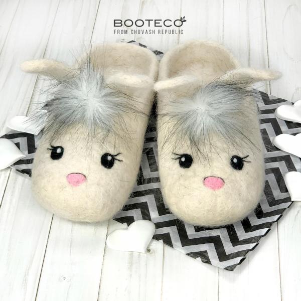 Войлочные тапочки Мой зайчик - Обувная фабрика «Booteco»
