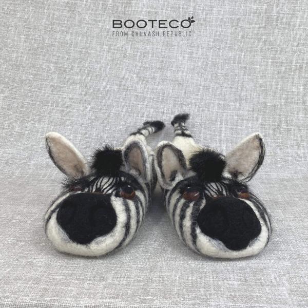 Войлочные тапочки Зебра Марта - Обувная фабрика «Booteco»