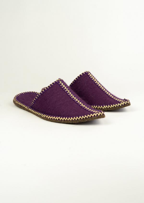 Женские Тапочки 85-018-15 фиолетовый войлок - Обувная фабрика «Марево»