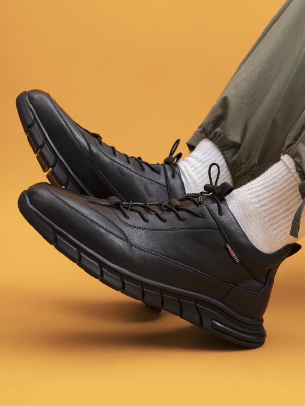ZX014-010 Ботинки мужские, нат.кожа/байка, чёрный - Обувная фабрика «Baden»