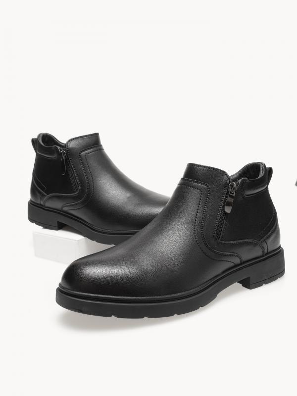 ZX023-020 Ботинки мужские, нат.кожа/шерсть, чёрный - Обувная фабрика «Baden»